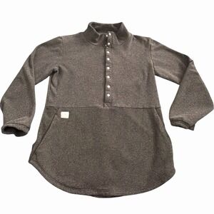 DESO Supply Co. Title Nine Genevieve Snap Front Pullover Taupe Brown Women's M